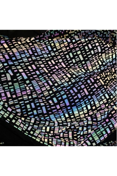 DG-CW Holographic Reflective Printed Fabric; English Letter Print; Holographic Reflective Fabric; Printed Reflective Fabric; Size: Width 1.37m; Thickness: 0.5mm; Base Fabric: 100% Polyester / Polyester-Cotton / Polyester-Spandex; Reflectivity: 330-450 cd/ detail view-2